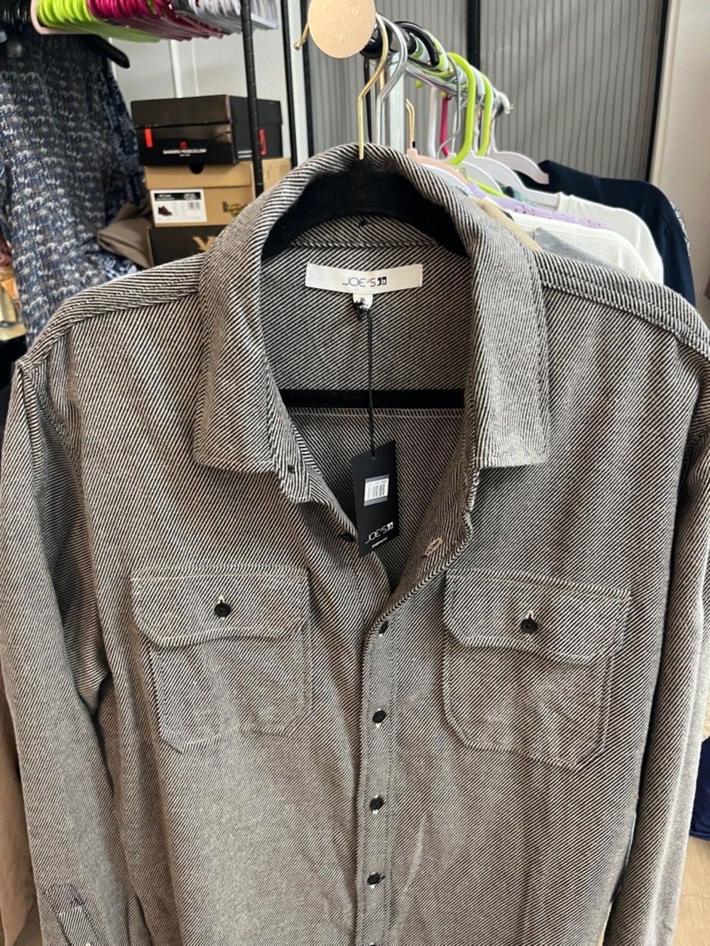 Joe's Jeans Striped Cotton Overshirt - Picture 3 of 7